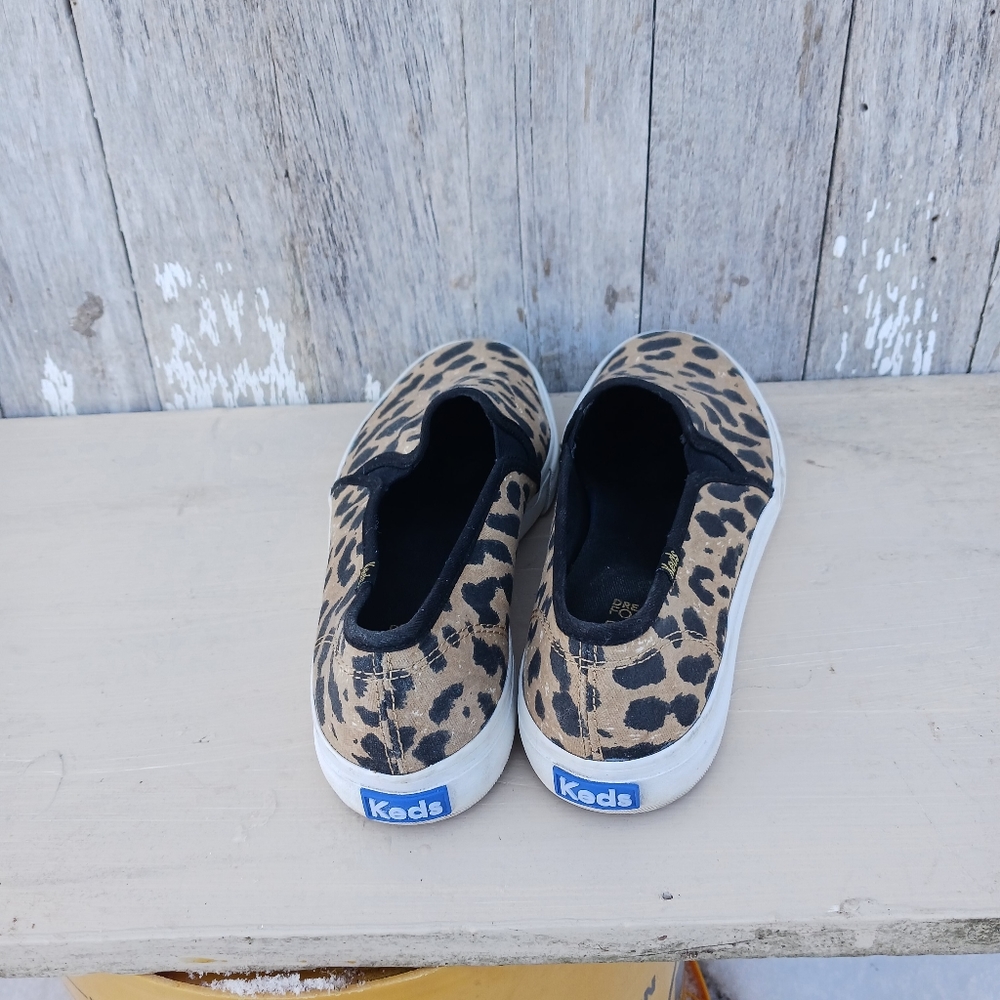 KEDS Womens 7 Slip On Dream Foam Double Decker Sneakers Tennis Shoes Leopard - Picture 6 of 8